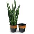 9  solid iron spun planter blackbrown glazed 8  pot