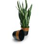 9  solid iron spun planter blackbrown glazed 8  pot
