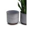 8  ribbed solid iron spun planter grey glazed bn47 1rb wholesale