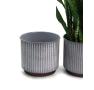 8  ribbed solid iron spun planter grey glazed bn47 1rb wholesale