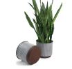8  ribbed solid iron spun planter grey glazed bn47 1rb wholesale