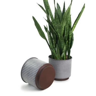 8  ribbed solid iron spun planter grey glazed bn47 1rb wholesale