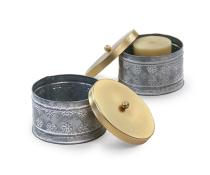 425  metal round box lid embossed petals design by445 1sm wholesale