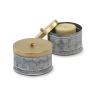 425  metal round box lid embossed petals design by445 1sm wholesale