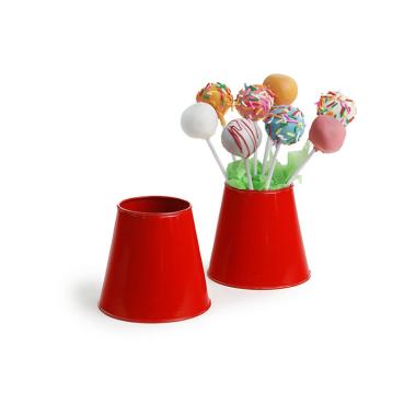 small tin frusta vase red by301 1r wholesale metal containers pails pots