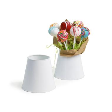 small tin frusta vase white by301 1w wholesale metal containers pails pots