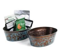 oval tub dark brown finish blue scroll by878 1swb wholesale metal