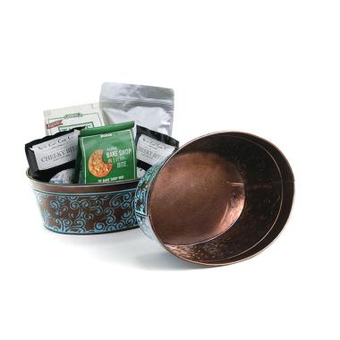 oval tub dark brown finish blue scroll by878 1swb wholesale metal