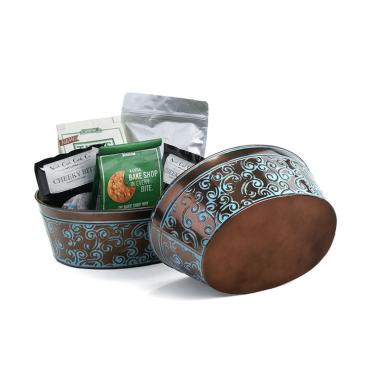 oval tub dark brown finish blue scroll by878 1swb wholesale metal