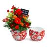 5x4 solid iron metal pot red floral by75 1r wholesale containers