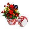 5x4 solid iron metal pot red floral by75 1r wholesale containers