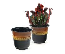 625  solid iron spun planter blackbrown glazed bn106 1 wholesale pot