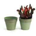 7  solid iron spun planter green 6  pot bn45 1gr