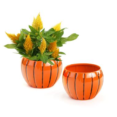 5x4 solid iron metal pot pumpkin bn77 1pk wholesale containers pails