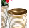 5  metal bucket tall ribbed gold finish by124 1srg wholesale pot covers