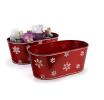 tin oval tub translucent red snow flakes by82 1sfr wholesale metal