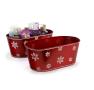 tin oval tub translucent red snow flakes by82 1sfr wholesale metal