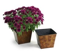 75  ribbed sq tin pot cover brown ty97 1br wholesale
