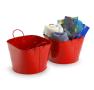 85  metal embossed paw print bucket red by02 1prd wholesale containers