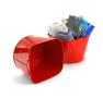 85  metal embossed paw print bucket red by02 1prd wholesale containers