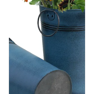 5.5" French Bucket Antiqued Blue Wash
