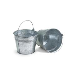 6" Galvanized Pail - Acid Wash Finish