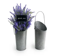 Metal Wall Pocket Pail Vintage Finish