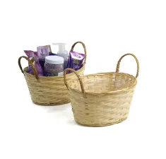 Bamboo Oval Tray Natural with side Handles