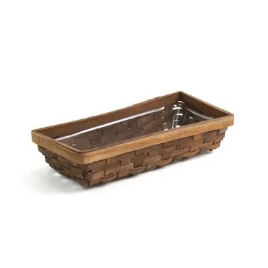 13" Rectangle Woodchip Tray Low Stained