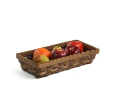 13" Rectangle Woodchip Tray Low Stained