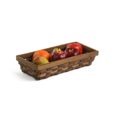 13" Rectangle Woodchip Tray Low Stained